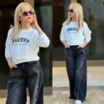Ensemble Pretty Jeans - Blanc / Noir Jeans