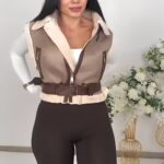 Veste Cuir - Beige