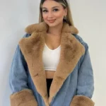 Veste Jeans Fourrure - Marron