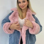 Veste Jeans Fourrure - Rose